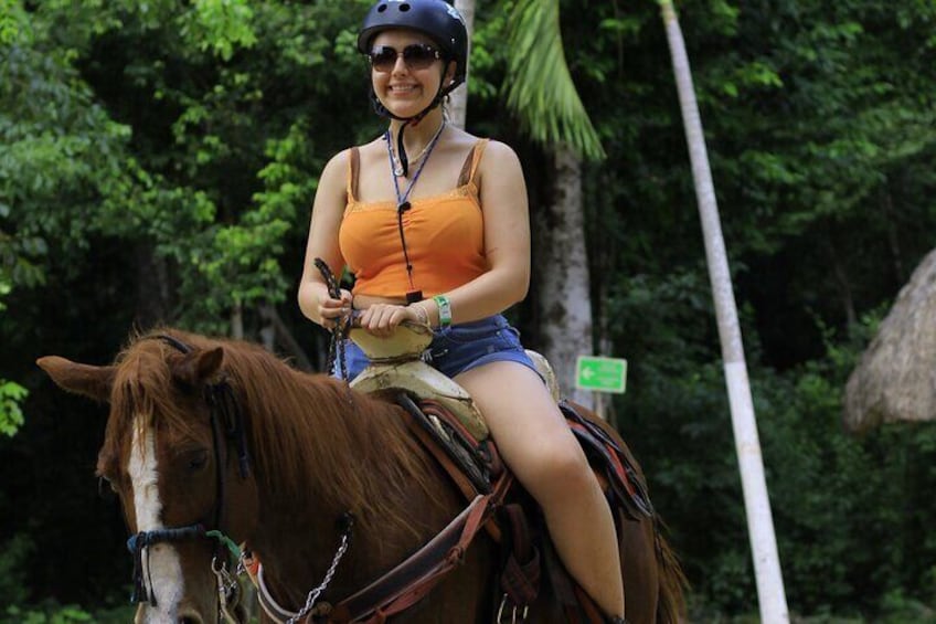 Zipline, cenote, horseback riding and lunch adventure