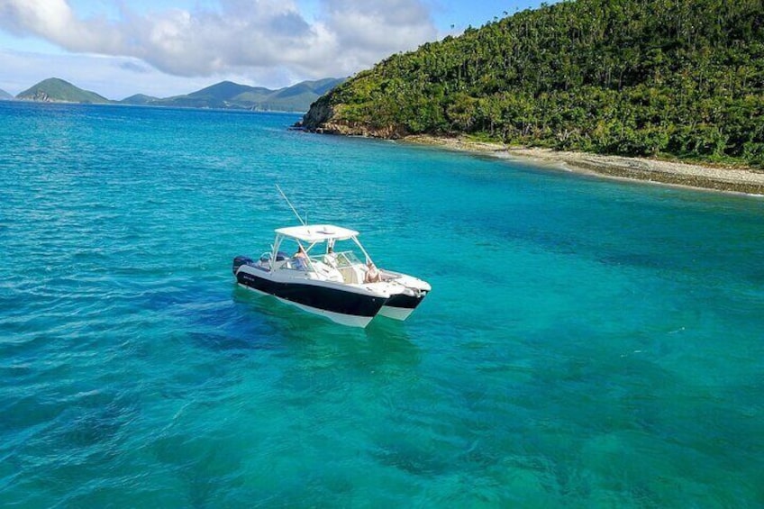 Cruise the crystal clear waters of the USVI.