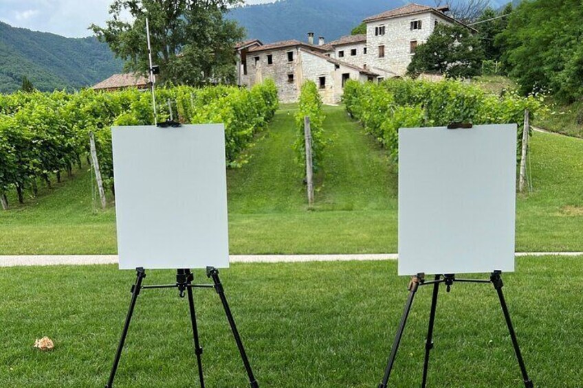 Painting session in the vineyard and Prosecco DOCG tasting