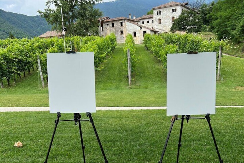 Painting session in the vineyard and Prosecco DOCG tasting