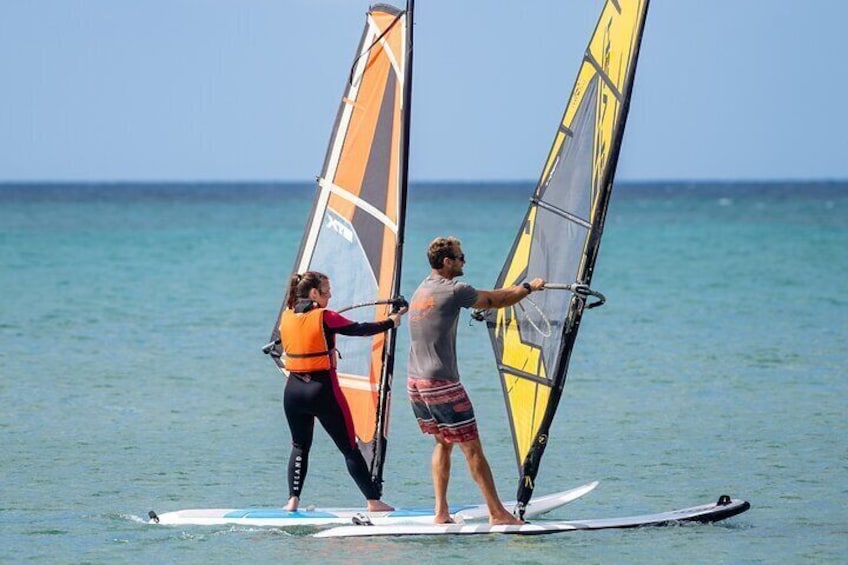 Learn to windsurf in the beautiful bay of Costa Calma