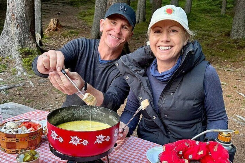 Sunset hike with outdoor Cheese Fondue dinner