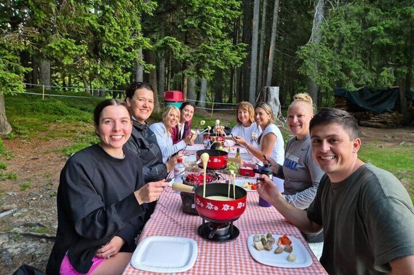 Sunset hike with outdoor Cheese Fondue dinner