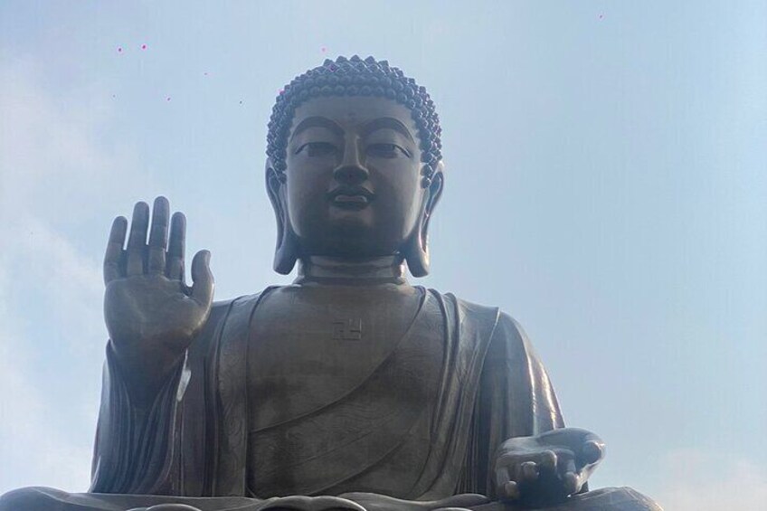 big buddha and gondola ride overlooking 