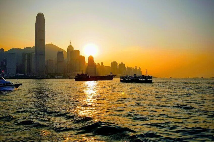 watch the harbour sunset on the ferry 