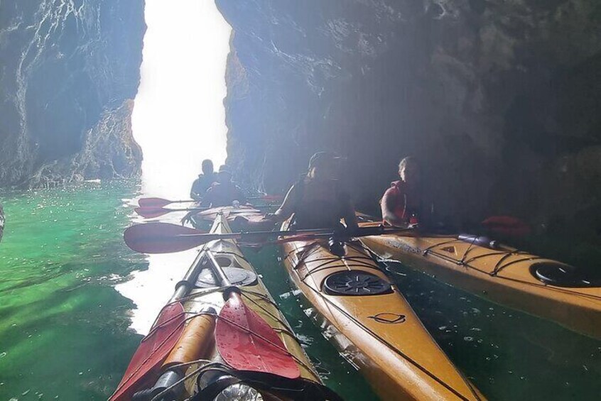 A view out of one of our favourite caves, very close to the launch location.