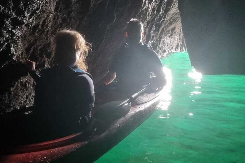 Exploring a cave on a taster tour