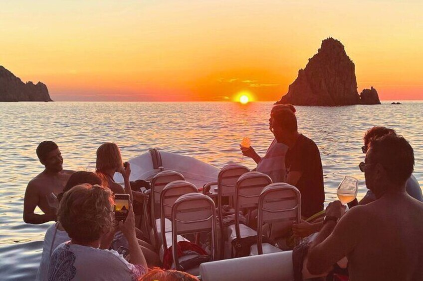Cruise Sunset Appetizer Calanques de Piana Swimming boat 12p