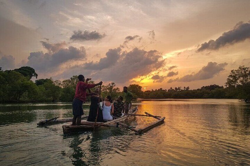 Sunset Canoe Tour on a River within the Mangroves