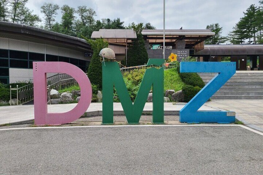 The Demilitarized Zone sign at the Third Infiltration Tunnel, dug by North Korea