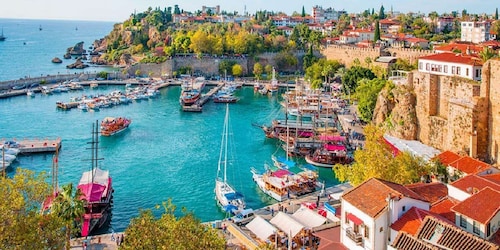 From city of Side: Antalya Old City and Waterfall Day Trip