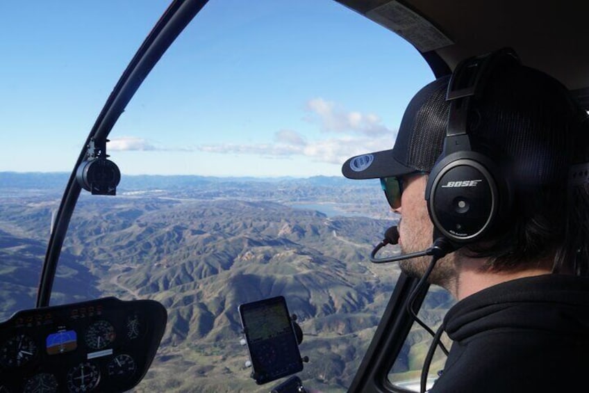 Private Mountain Helicopter Flight above Santa Barbara