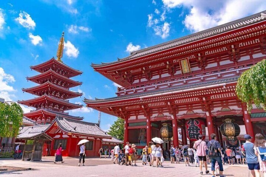 Sensoji Shrine in Asakusa is a historic Buddhist temple dedicated to Kannon, the goddess of mercy. Visitors can explore the vibrant shopping street and participate in traditional rituals.