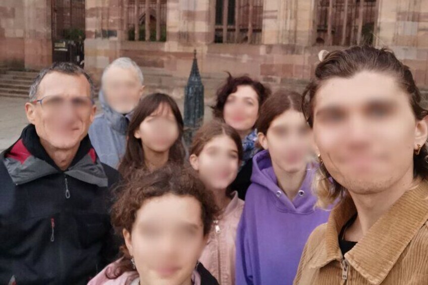 Family activity in the centre of Strasbourg