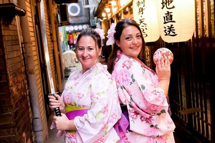 Outdoor photography in kimono