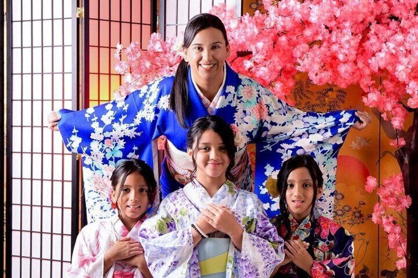 Indoor photography in kimono