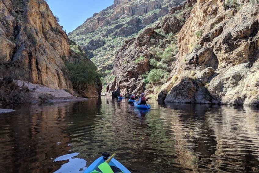 Extended 3 Hour Canyon & Cliffside Kayaking on Saguaro Lake 