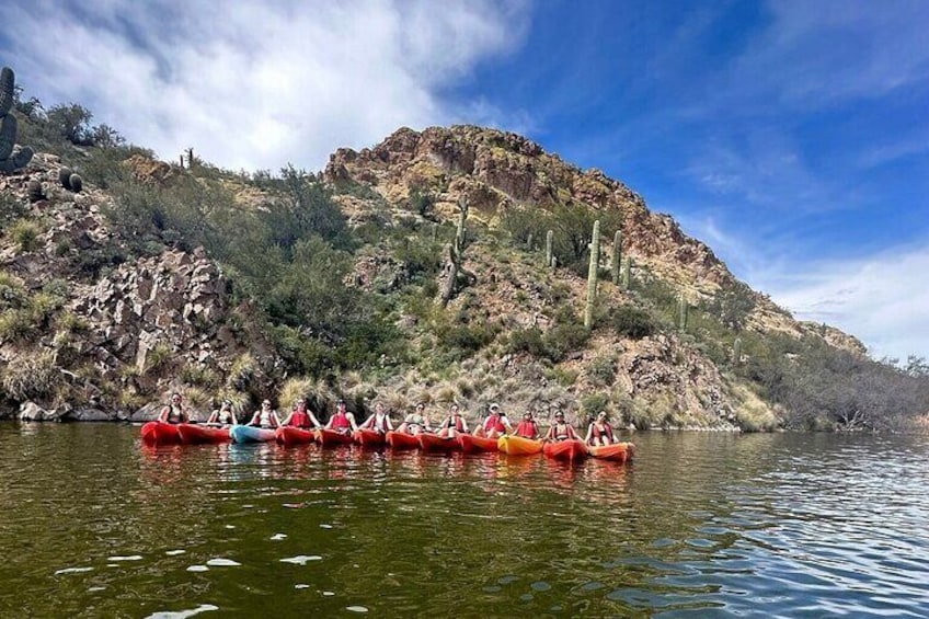 Extended 3 Hour Canyon & Cliffside Kayaking on Saguaro Lake 