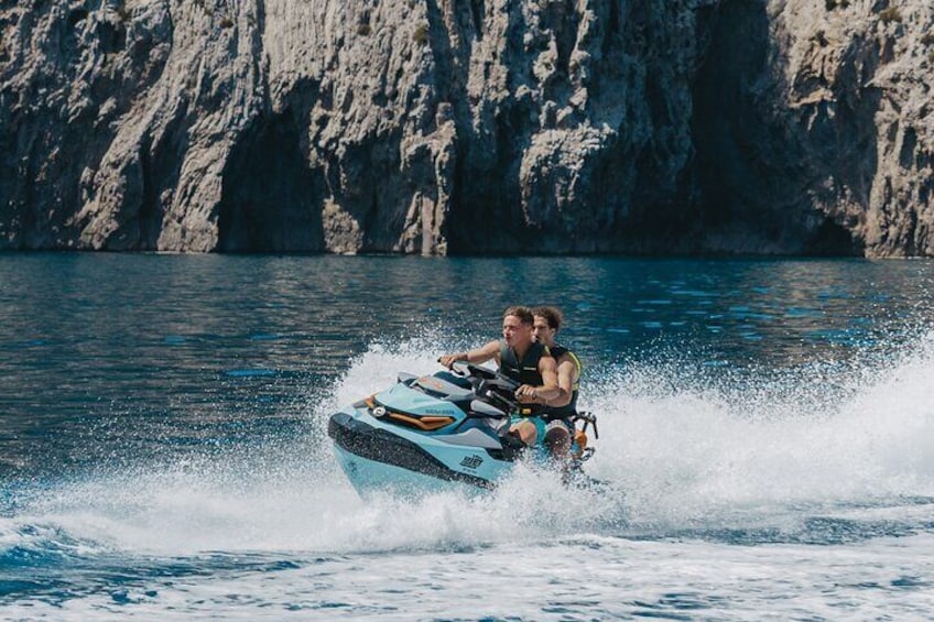 Jet Ski Experience in Cala en Basset and Cueva s'Argilau