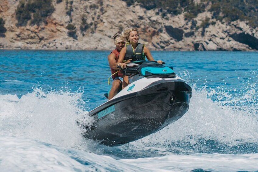 Jet Ski Experience in Cala en Basset and Cueva s'Argilau