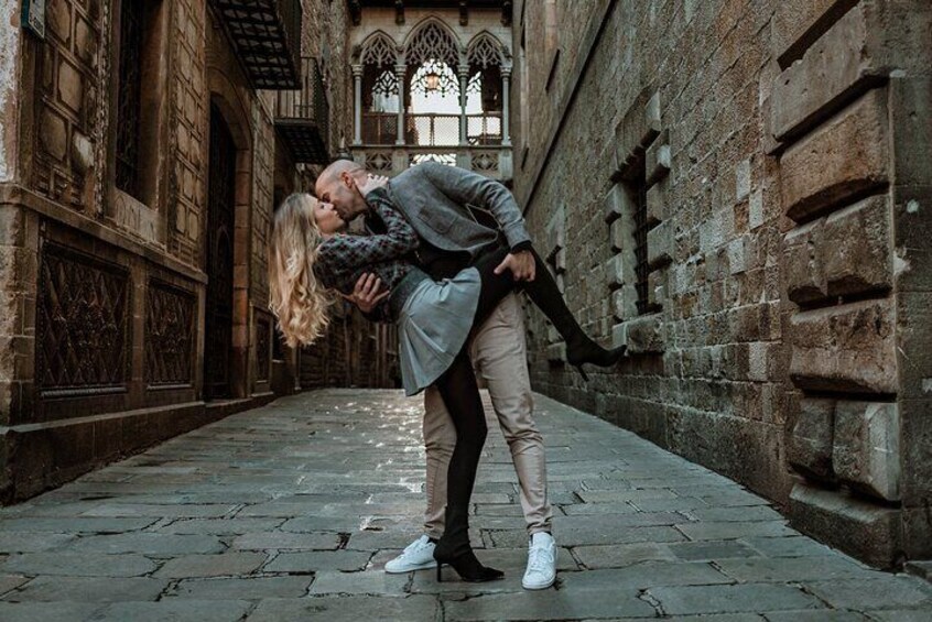 Gothic Quarter cinematic photoshoot