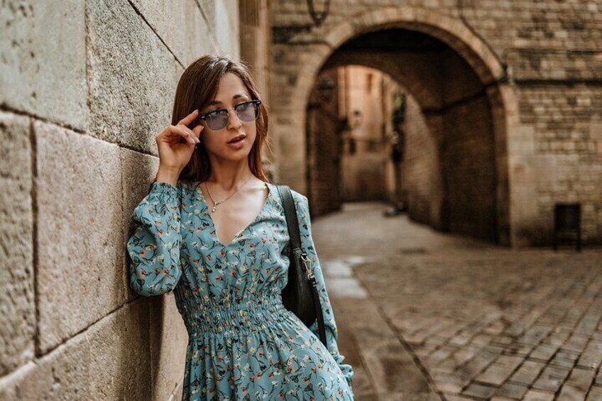 Gothic Quarter cinematic photoshoot