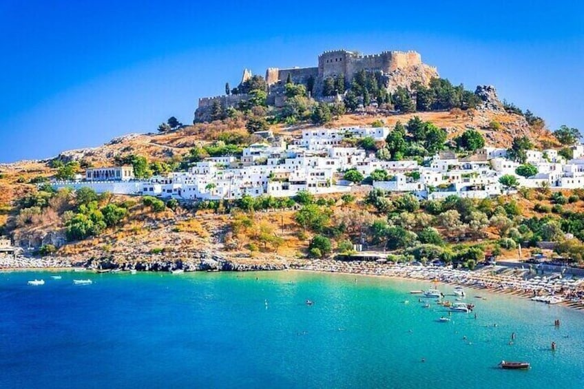 Visit Lindos village and Lindos Acropolis on your own!