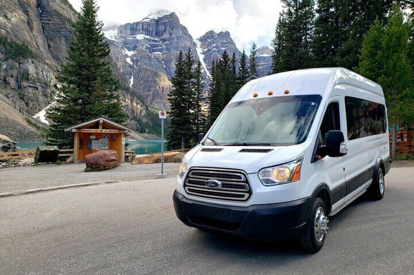 14-passenger van at Moraine Lake
