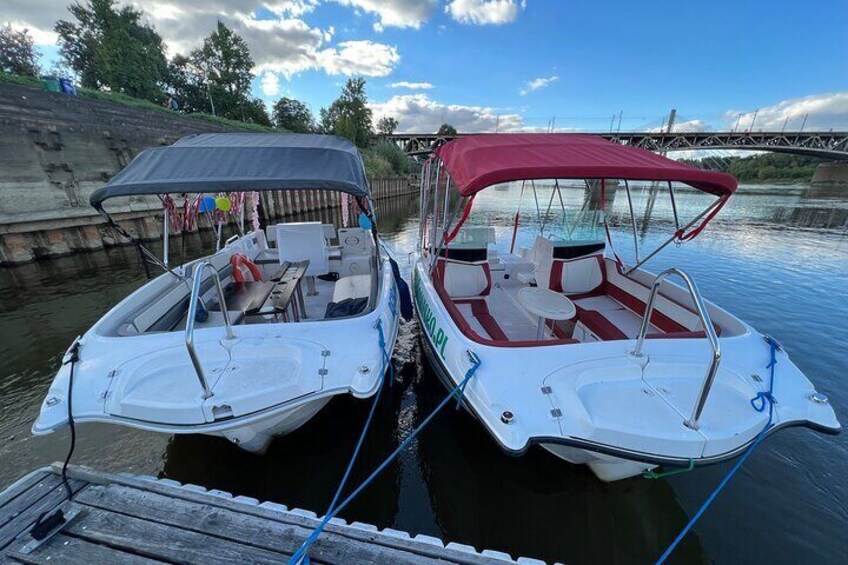 Private cruise on the Vistula in Warsaw for 9 with our helmsman