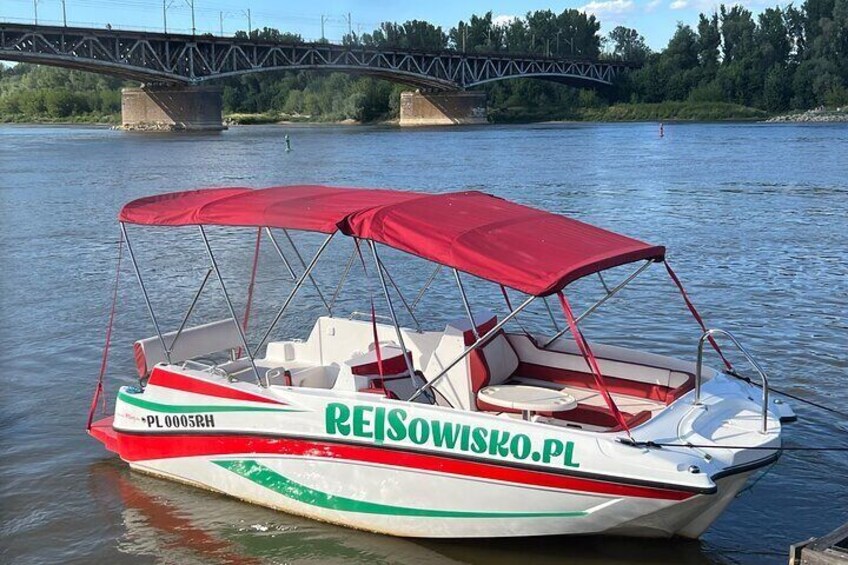 Private cruise on the Vistula in Warsaw for 9 with our helmsman