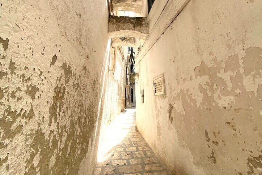 The typical and narrow alleys of Monopoli