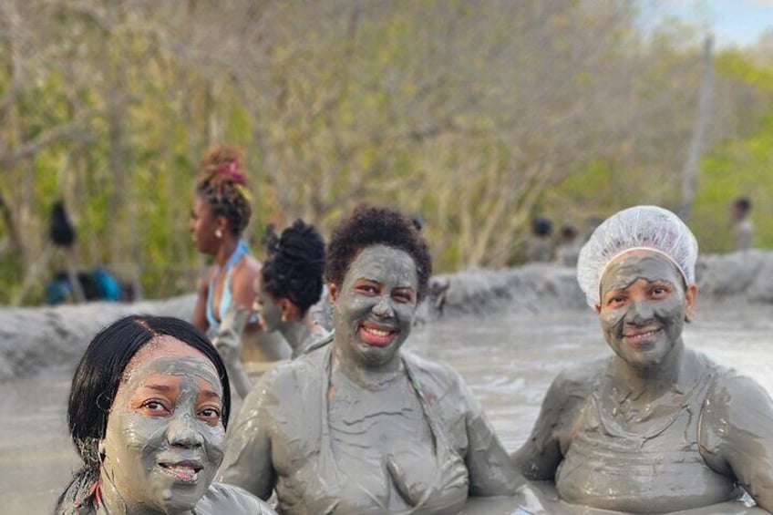 Ladies enjoying the mud experience. 