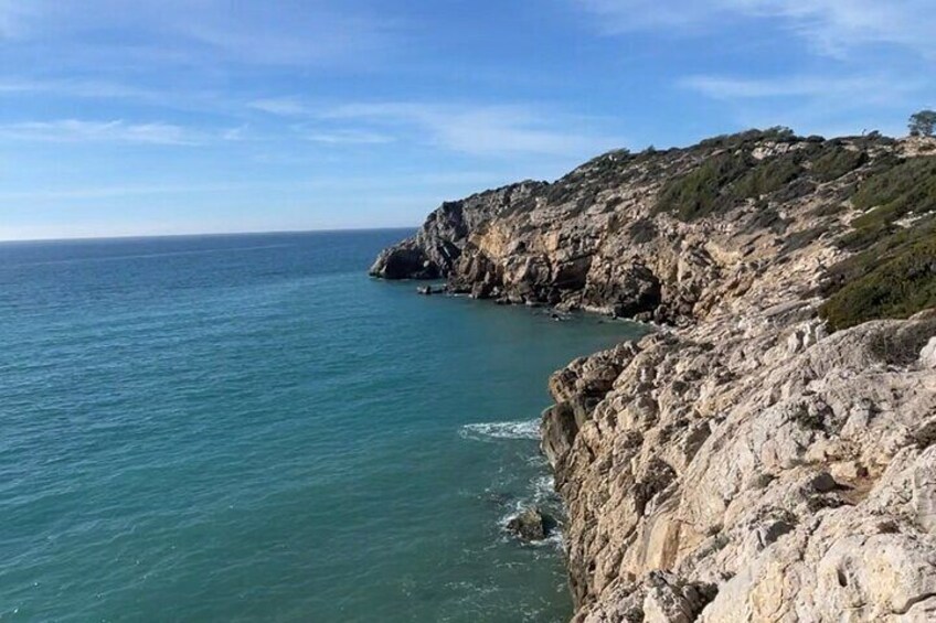 Sitges Vilanova hiking experience and bathing in the sea