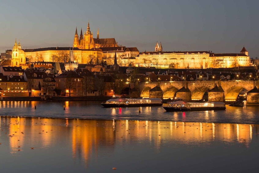 Picture 3 for Activity Prague: Sightseeing Dinner Cruise on Open-Top Glass Boat