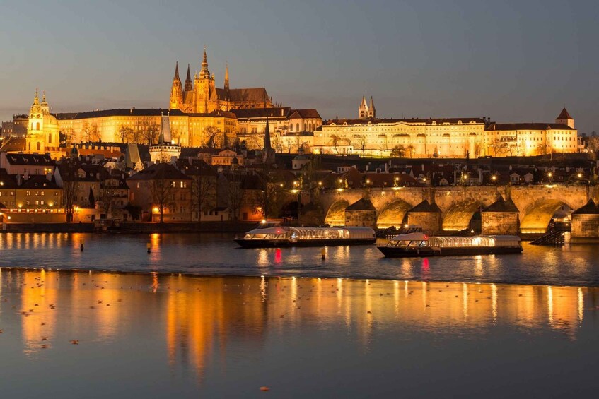 Picture 3 for Activity Prague: Sightseeing Dinner Cruise on Open-Top Glass Boat