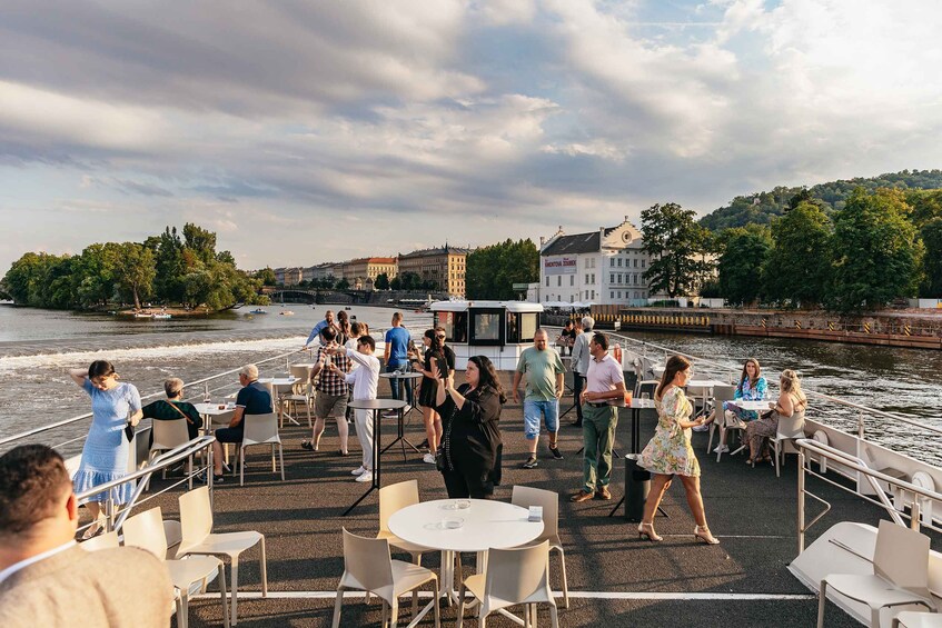 Picture 6 for Activity Prague: Sightseeing Dinner Cruise on Open-Top Glass Boat