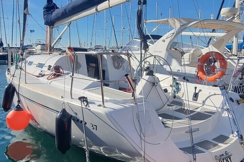 Sunset from Sailboat Marbella Puerto Banus with Drinks