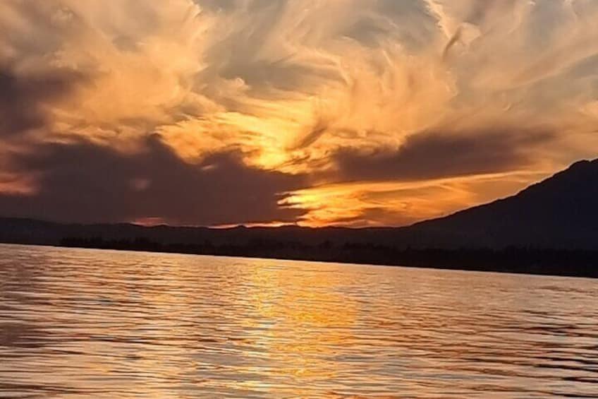 Marbella- sunset from a sailboat with drinks