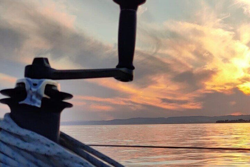 Sunset from Sailboat Marbella Puerto Banus with Drinks