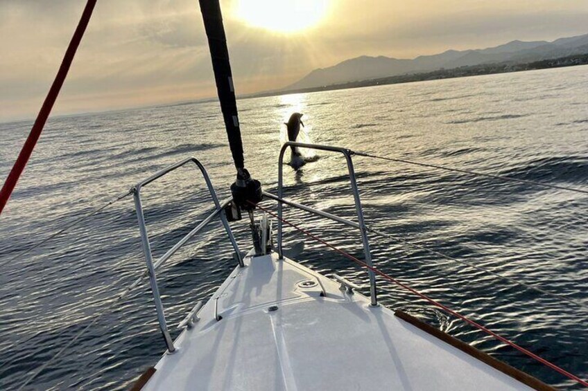 Sunset from Sailboat Marbella Puerto Banus with Drinks