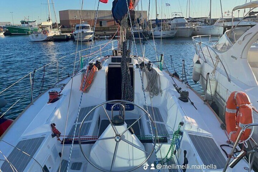 Sunset from Sailboat Marbella Puerto Banus with Drinks