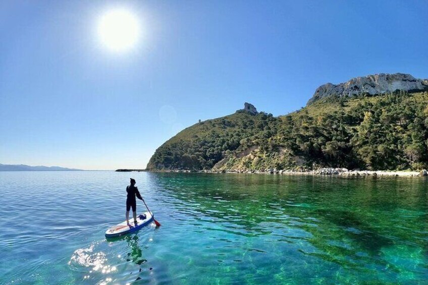 Course and Excursion in SUP to the Devil's Saddle in Cagliari