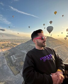 Hot Air Balloon Over Teotihuacán Valley