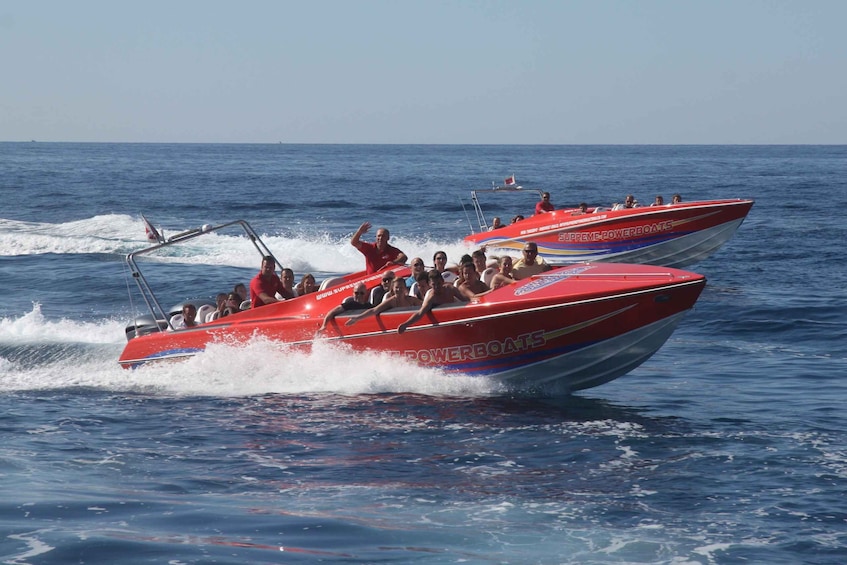 Picture 1 for Activity Sliema: Comino Blue Lagoon Powerboat Tour with Comino Caves