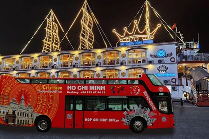 Ciudad Ho Chi Minh: recorrido de 1 ida y vuelta en autobús con cena en un c...