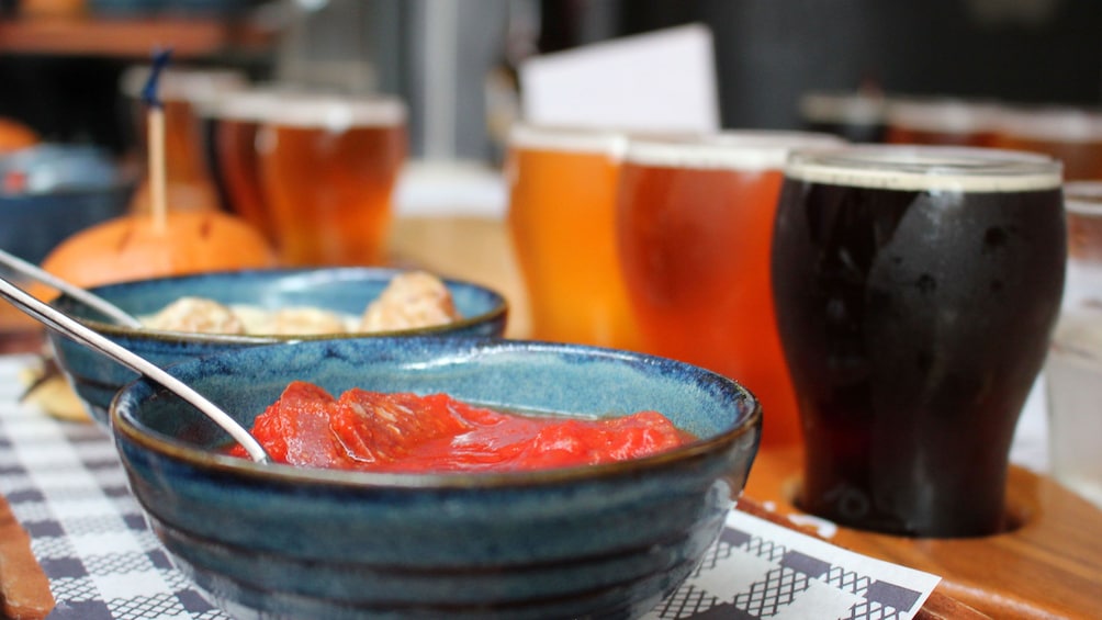 Flight of beer with meal in Sydney