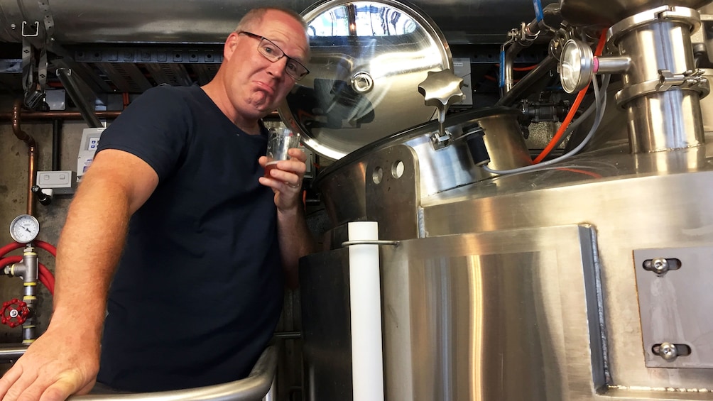 Man trying beer at brewery in Canberra