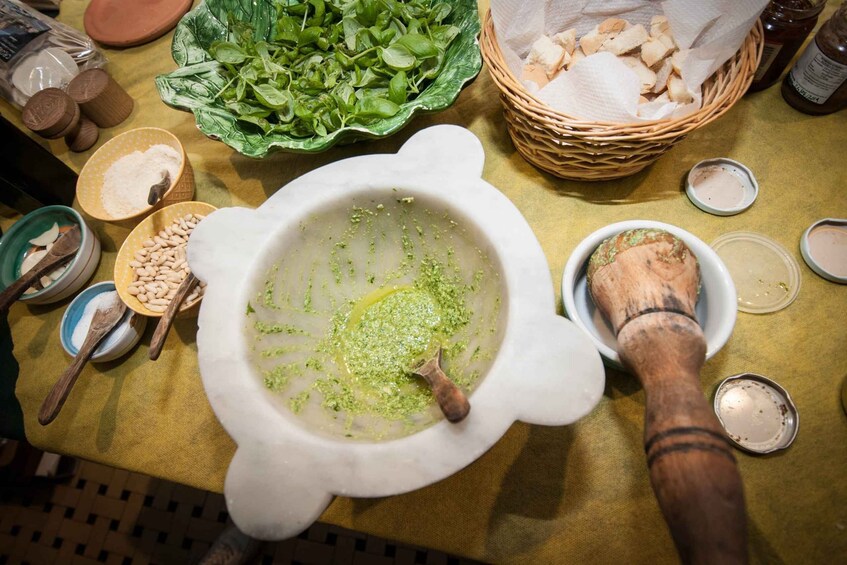 Picture 3 for Activity Manarola: Pesto Making Class with Tasting and Wine