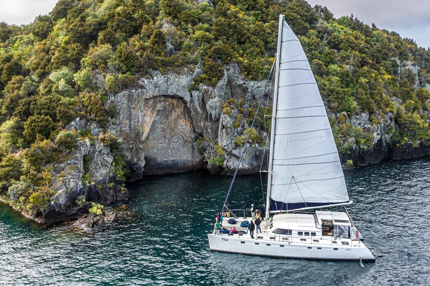 Picture 3 for Activity Taupo: Māori Rock Carvings Lake Taupo Sailing Tour