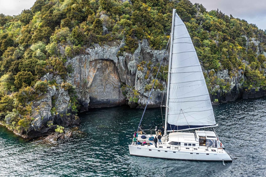 Picture 3 for Activity Taupo: Māori Rock Carvings Lake Taupo Sailing Tour